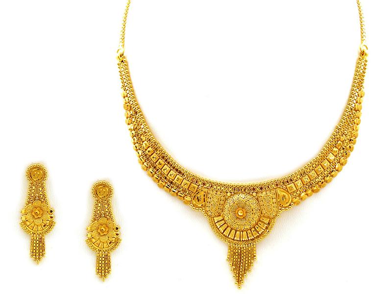 modern gold necklace design